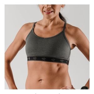 NWT rabbit strappy pocket bra - charcoal